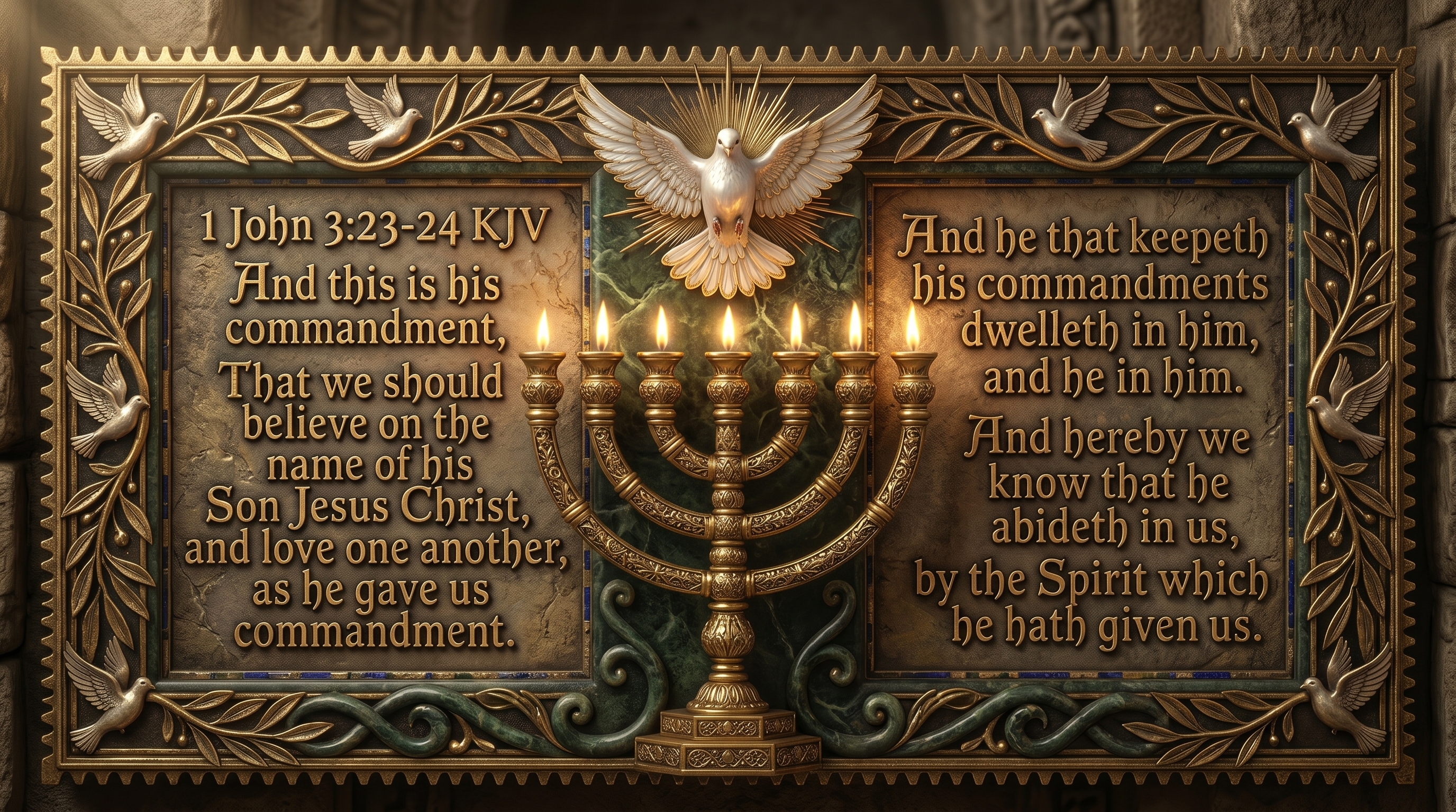 The Classic series of Biblical archetype designs, including the Menorah (Seven Spirits of God)
